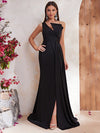 One Shoulder Wrap Hem Formal Dress-MGT537