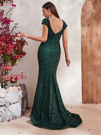 Sweetheart Neck Sequin Mermaid Hem Formal Dress-MGT529