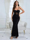 Giffniseti Butterfly Appliques Lace Up Guipure Lace Maxi Cami Prom Dress-JC074