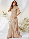 One Shoulder Sequins Prom Dress-MGT374