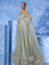 Giffniset Pleated & Layered Mesh  Ball Gown Formal Evening Dress-SSM010