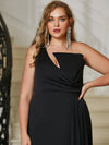 Giffniseti Plus One Shoulder Ruched Wrap Hem Formal Dress-FMGT537