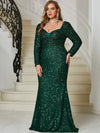 Giffniseti Plus Sweetheart Neck Sequin Formal Dress-FMGX686