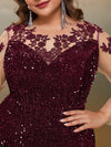 Giffniseti Plus Contrast Mesh Sequin Formal Dress-FSST2087-2