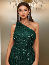 Giffniseti One Shoulder Split Thigh Sequin Formal Dress-SSW4032-6