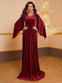 Giffniseti Cloak Sleeve Velvet Formal Dress-SSN269