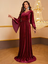 Giffniseti Cloak Sleeve Velvet Formal Dress-SSN269