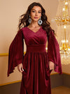 Giffniseti Cloak Sleeve Velvet Formal Dress-SSN269