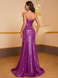 Giffniseti Mermaid Hem Sequin Tube Prom Dress-MGW975