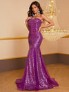 Giffniseti Mermaid Hem Sequin Tube Prom Dress-MGW975