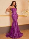 Giffniseti Mermaid Hem Sequin Tube Prom Dress-MGW975