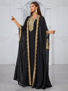 Giffniseti Embroidered Applique Sleeveless Dress And Dolman Sleeve Jacket Two-Piece Set-SS485