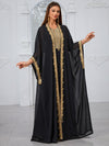 Giffniseti Embroidered Applique Sleeveless Dress And Dolman Sleeve Jacket Two-Piece Set-SS485