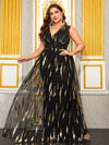 Giffniseti Plus Plunging Neck Sequin Formal Dress-FSSL6133