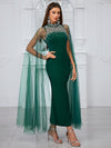 Giffniseti Women'S Banquet Evening Dress Half-High Neckline With Beaded Rhinestones, Dress-SSN261-1