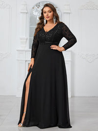 Giffniseti Women'S Plus Size Lace Patchwork Party Evening Dress-FGLW20103