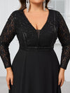 Giffniseti Women'S Plus Size Lace Patchwork Party Evening Dress-FGLW20103