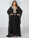 Giffniseti Plus Size Women'S Evening Party Dress With Embroidery Lace And Long Sleeves-FGL20135