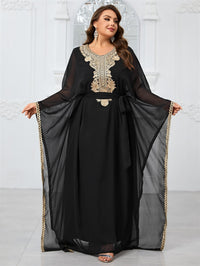 Giffniseti Plus Size Women'S Evening Party Dress With Embroidery Lace And Long Sleeves-FGL20135