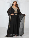 Giffniseti Plus Size Women'S Evening Party Dress With Embroidery Lace And Long Sleeves-FGL20135