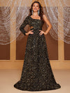 Giffniseti One Shoulder Sequin Formal Dress-SS394