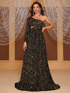 Giffniseti One Shoulder Sequin Formal Dress-SS394