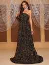 Giffniseti One Shoulder Sequin Formal Dress-SS394