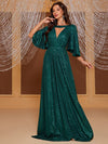 Giffniseti Keyhole Neck Butterfly Sleeve Sequin Formal Dress-SST2090