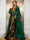 Giffniseti Lantern Sleeve Sequin Party Dress-SST2085