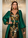 Giffniseti Lantern Sleeve Sequin Party Dress-SST2085