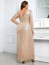 Giffniseti Plus Ruched Sequin Formal Dress-FMGT725