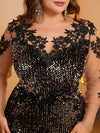 Giffniseti Plus Cold Shoulder Sequin Formal Dress-FSST2087-3